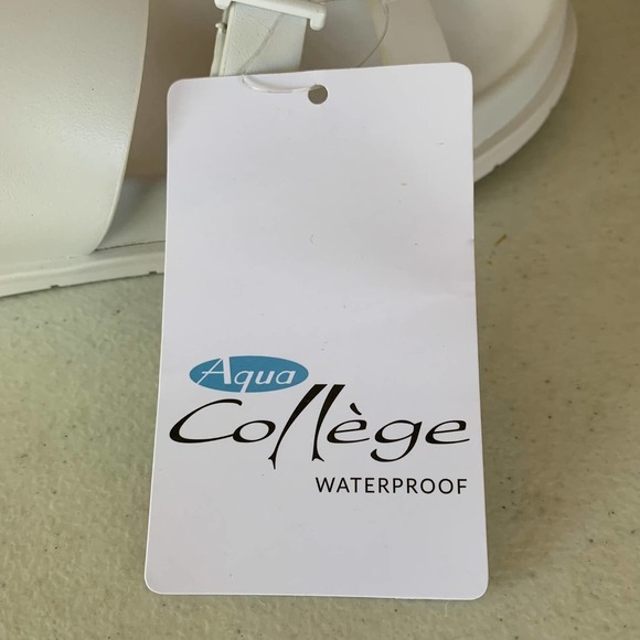 Aqua College Sloan White Leather Open Toe Strap Slide Sandal Women's US size 7M - Picture 9 of 11